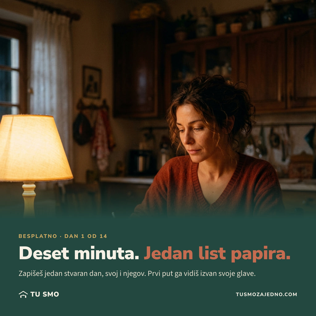 Jelena navečer piše za kuhinjskim stolom: deset minuta, jedan list papira